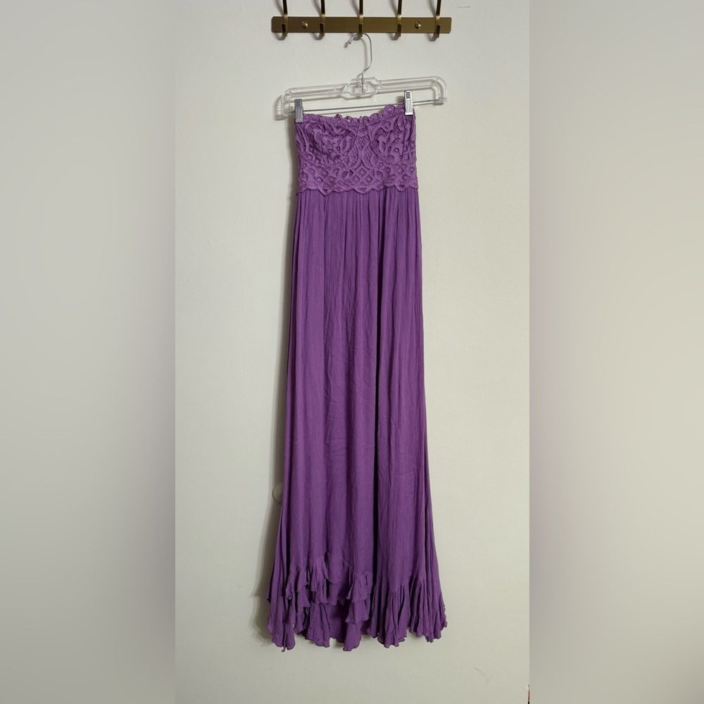 FREE PEOPLE One Womens Purple Adella Corset Sleeveless Maxi Dress XS
